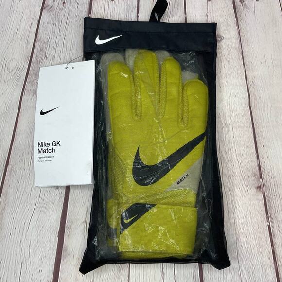 NWT Nike Match Goal Keeper Yellow Soccer Gloves Adult Size 8 (CQ7799-765) - Picture 6 of 10